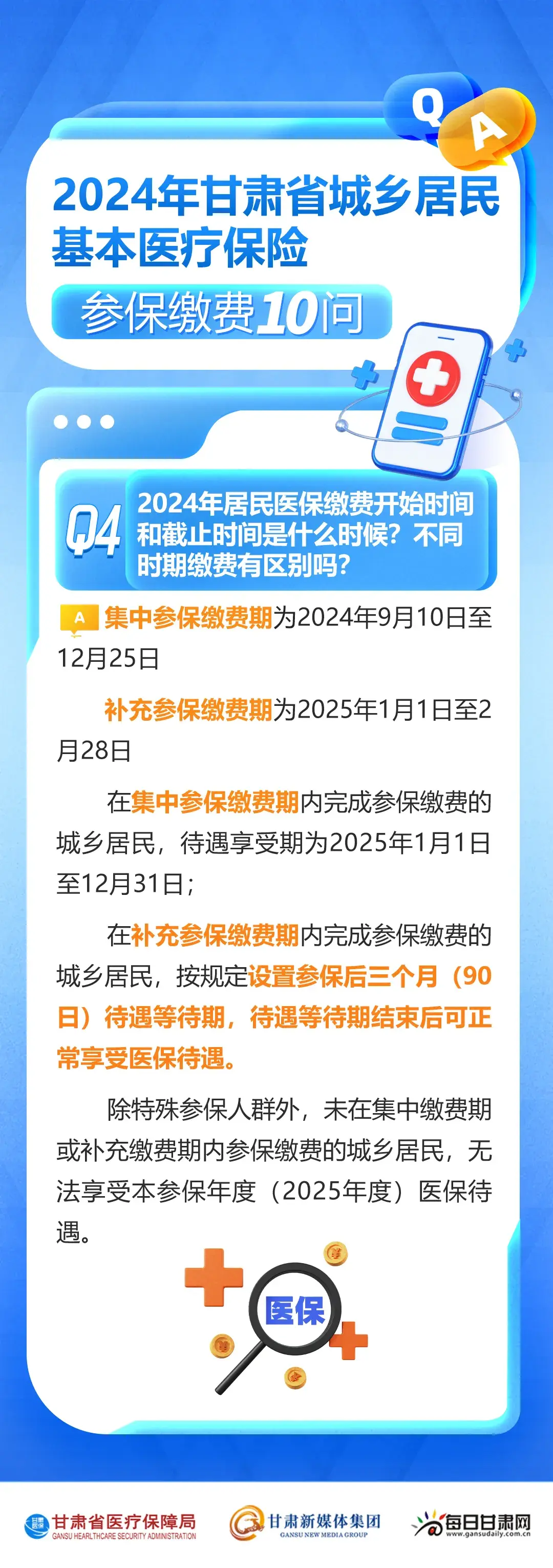 2024年甘肃省城乡居民基本医疗保险参保缴费10问10答  -图4